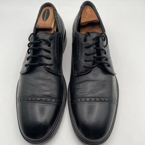Johnston & Murphy Black‎ Leather Cap Toe Oxford Men's 12 Dress Shoes